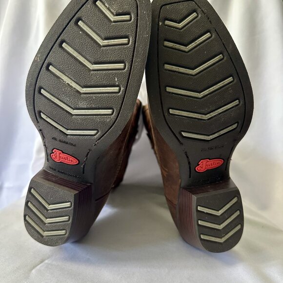 Justin Womens Boots SVL7319 Sevana Coffee Brown Size 9B LIKE NEW - Picture 6 of 8